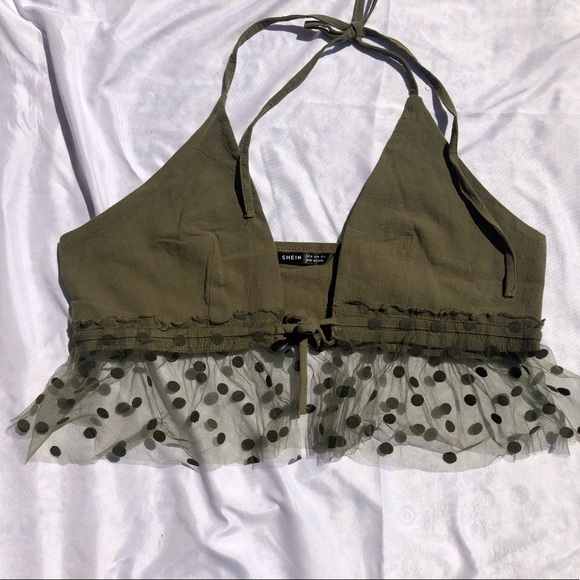 Green Shein crop top - Picture 2 of 4